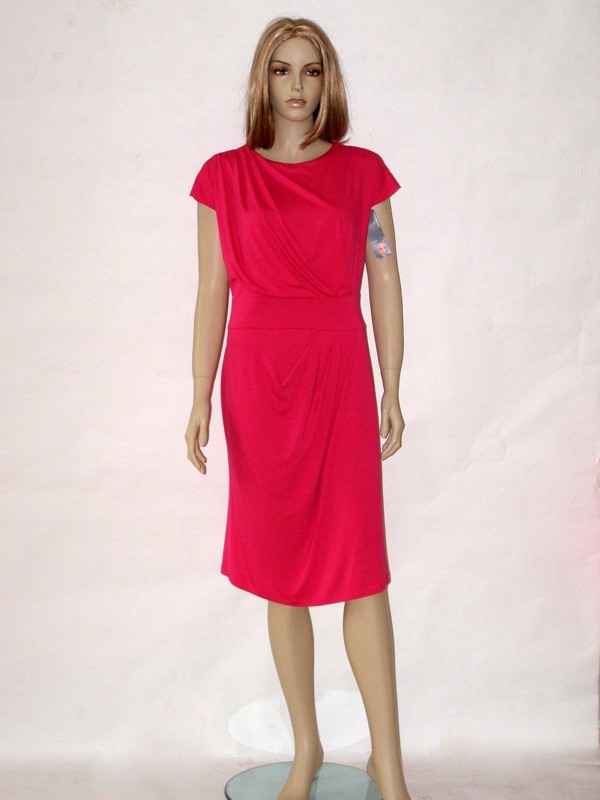 Růžové letní šaty s rukávkem 7213 Andrea Martiny 42