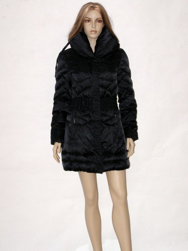 Černý péřový kabát s límcem CI6217 Veltex 36, 38, 42