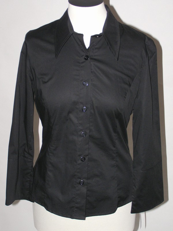 Černá vypasovaná košile z elastické bavlny 3308 Andrea Martiny 36, 38